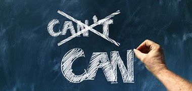 blackboard with can't can